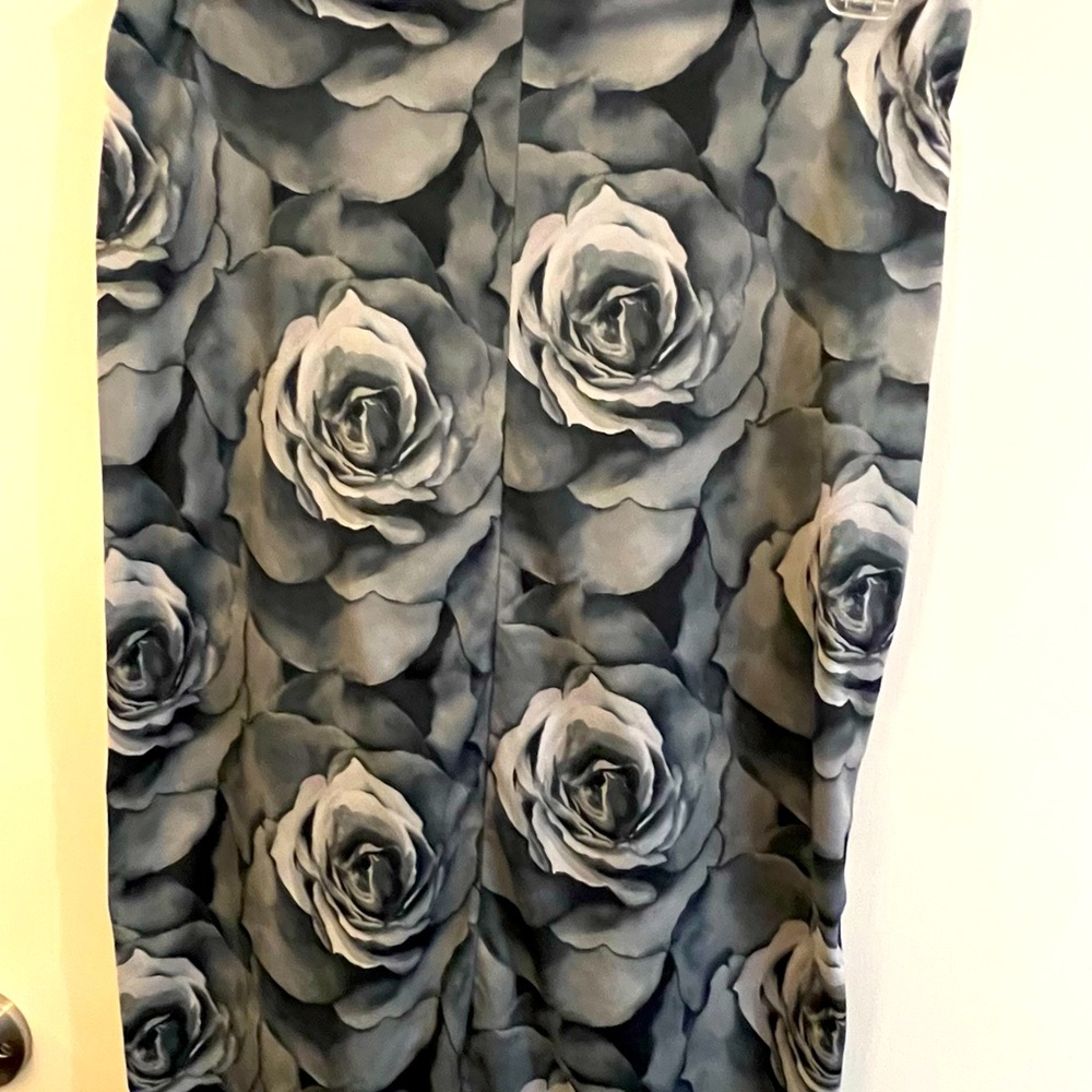 Blue and grey floral skirt